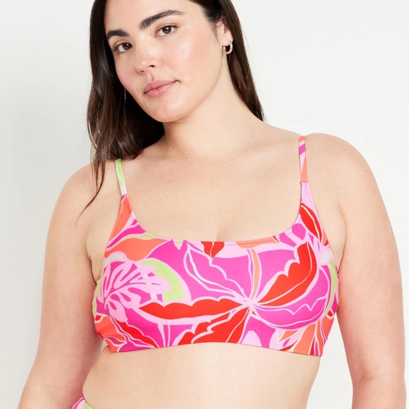 NWT OLD NAVY Scoop-Neck Bikini Swim Top Color: Tropical Sunset SIZE X-LARGE - Picture 4 of 8